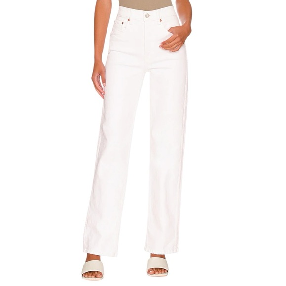 NWT Re/Done 90s High Rise Loose Fit Jeans in White Sz 32